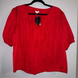 VOY Red Women's Top Sz Large NWT